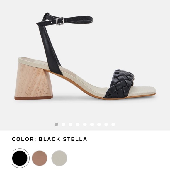 NWT. DOLCE VITA Maren Block Wood Heel Sandals - BLACK - Picture 9 of 16